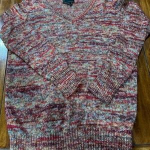Buffalo David Bitton Red and Brown V-Neck Sweater